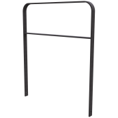 Lean-on hoop made of flat steel | 50 x 12 mm | in bent design | with cross bar | total width: 1000 mm | hot-dip galvanized and coated DB 703